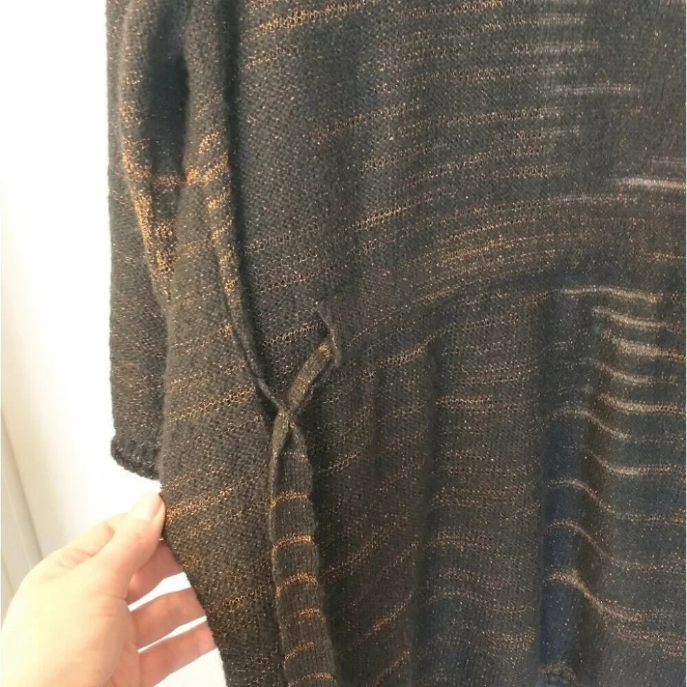 Charter Club Woman Brown and Bronze Belted Sweater Cardigan Duster Size 0X - Picture 8 of 14